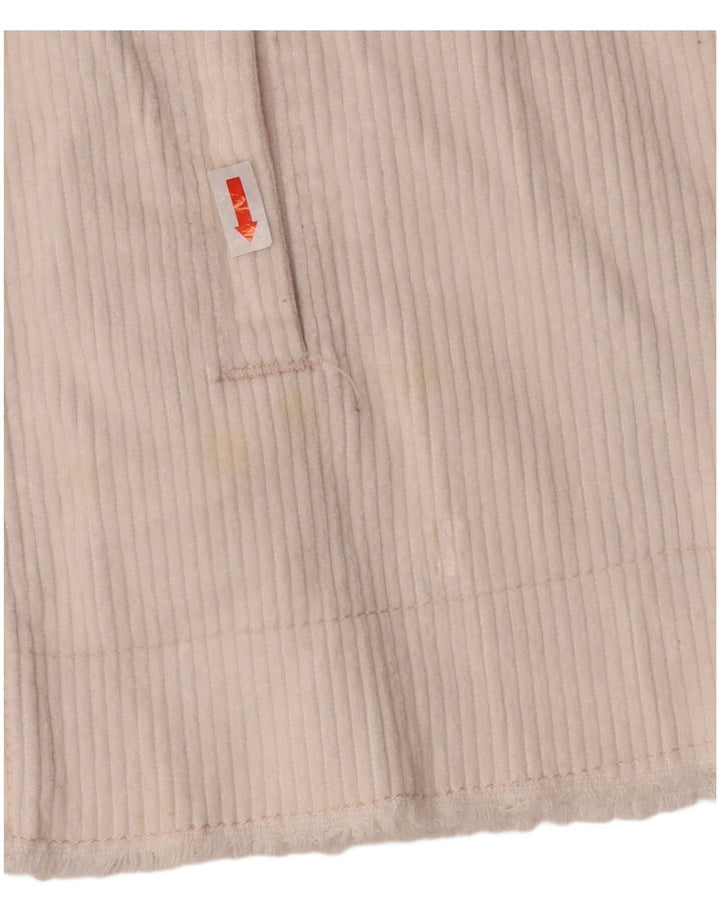 Jaqueta feminina de veludo cotelê ZARA UK 16 grande algodão branco