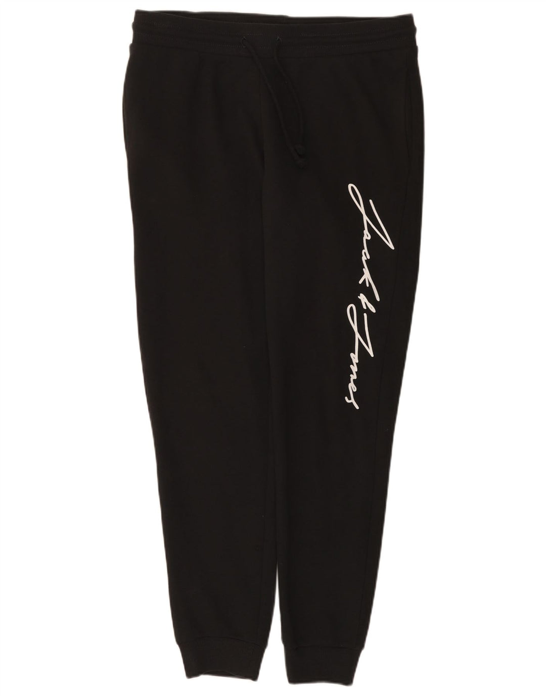 Calça de treino masculina Jack & Jones com estampa gráfica de algodão preto médio