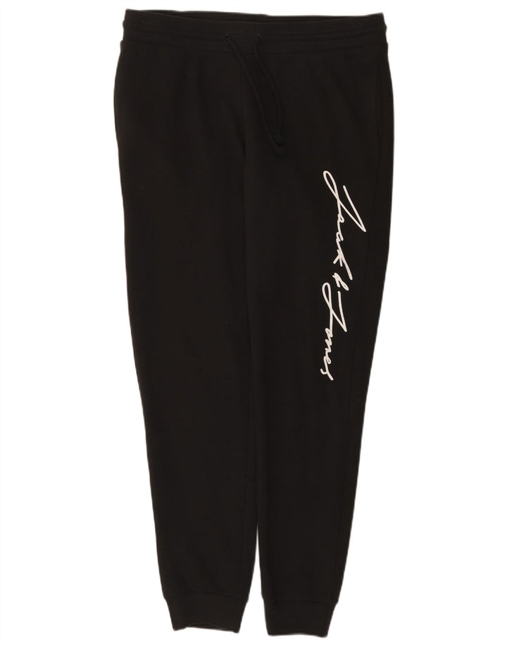 Calça de treino masculina Jack & Jones com estampa gráfica de algodão preto médio