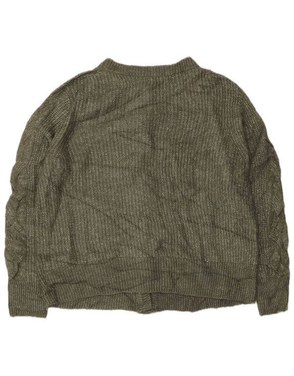 Suéter cardigã feminino Marks & Spencer Reino Unido 16 grande acrílico verde