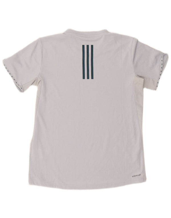 Camiseta Adidas Feminina Aeroready Graphic Top UK 12/14 Cinza Médio
