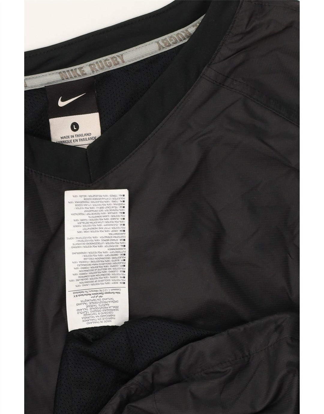 NIKE Mens Pulôver Treino Top Grande Poliéster Preto