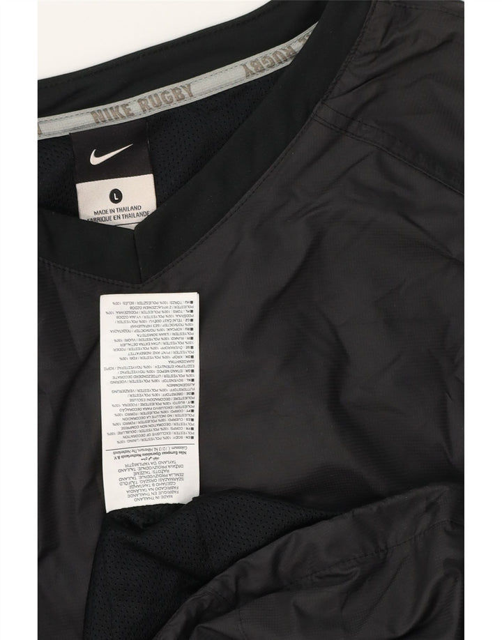 NIKE Mens Pulôver Treino Top Grande Poliéster Preto
