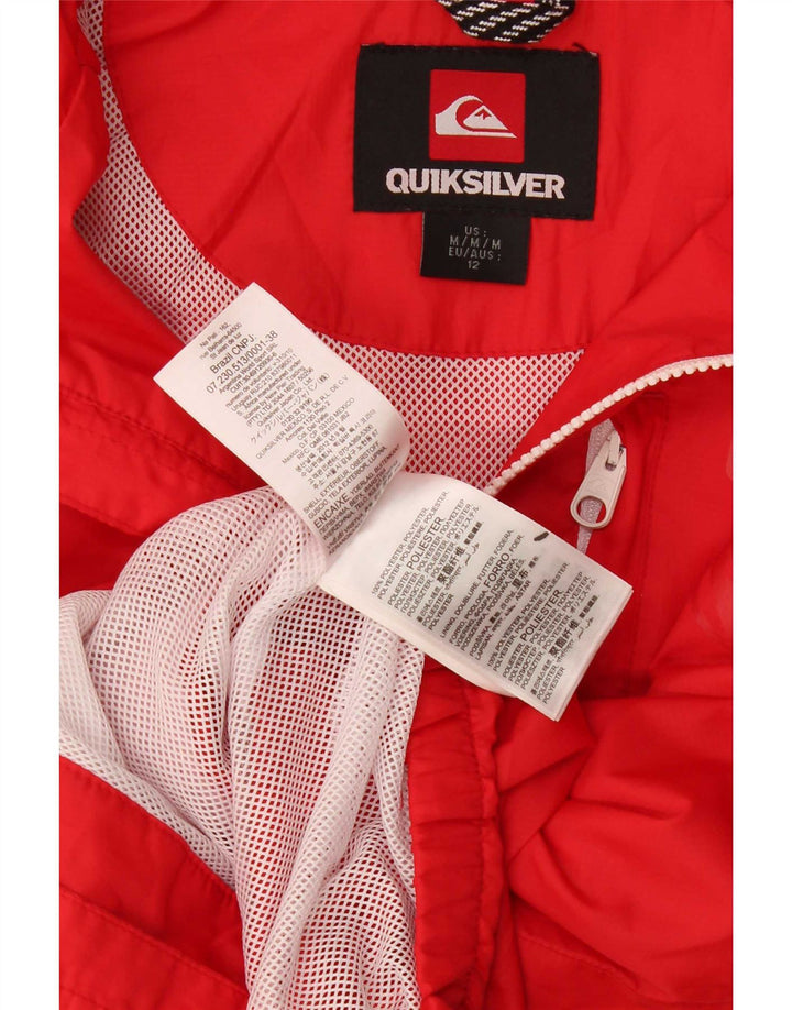 Jaqueta de chuva com capuz Quiksilver Boys 11-12 anos poliéster vermelho médio
