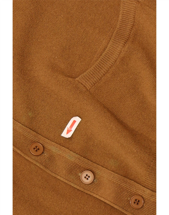 Suéter cardigã masculino BENETTON IT 48 lã de cordeiro marrom médio