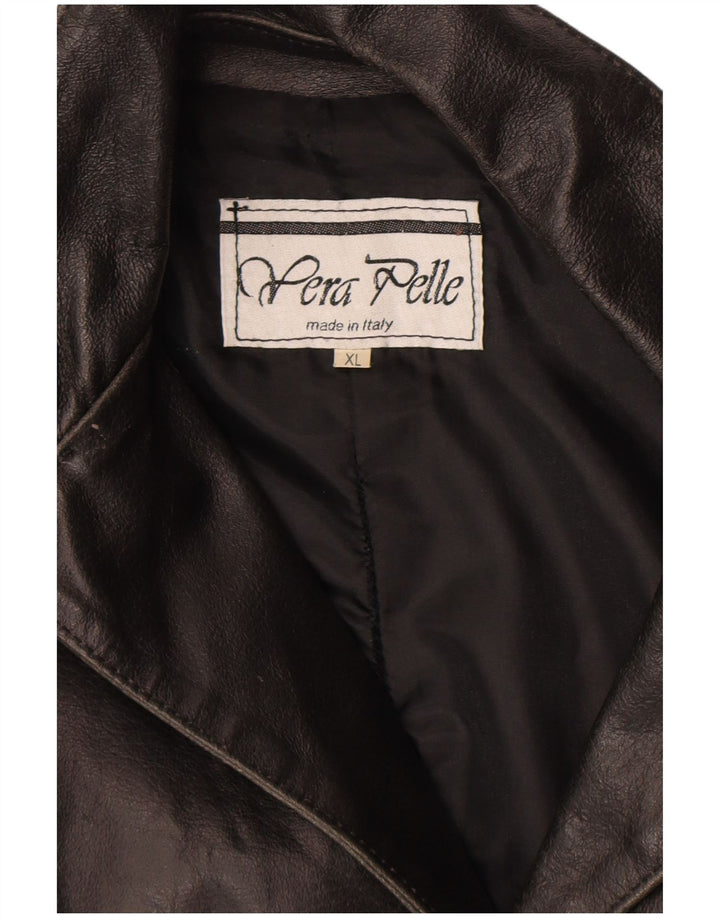 Jaqueta de couro feminina vintage UK 18 XL couro preto