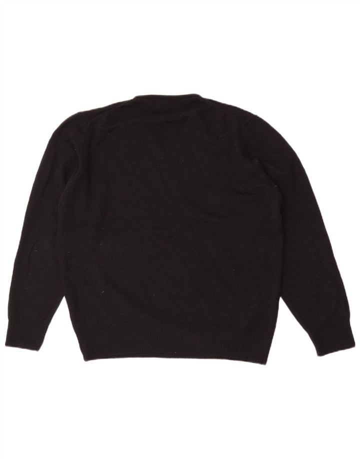 Suéter masculino Zara com decote em V grande lã preta