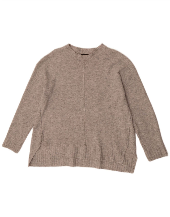 Suéter feminino Marks & Spencer com gola redonda Reino Unido 14 cinza médio acrílico