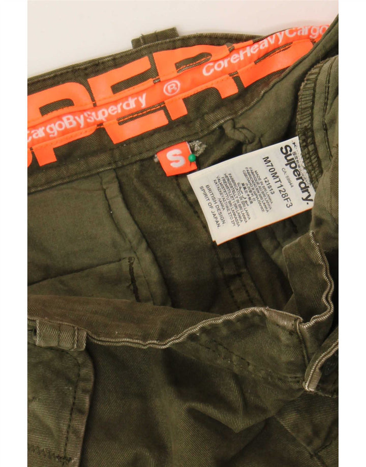 Shorts cargo masculino Superdry pequeno W29 algodão cáqui