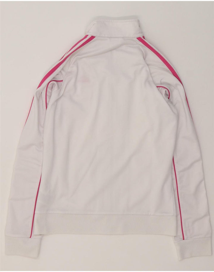 Adidas Womens Tracksuit Top Jacket UK 12 Medium White Colourblock Poliéster