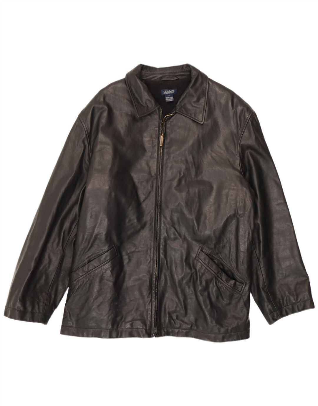 Jaqueta de couro masculina Gant UK 38 couro preto médio