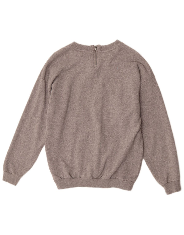 Adidas feminino gráfico oversized moletom jumper reino unido 6 xs algodão cinza