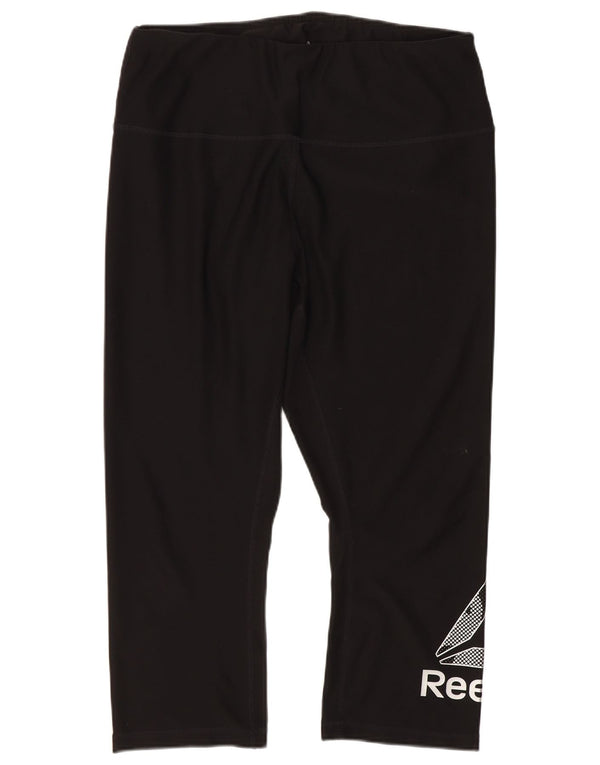 Leggings Reebok Graphic Capri Femininas UK 14 Grande Preto