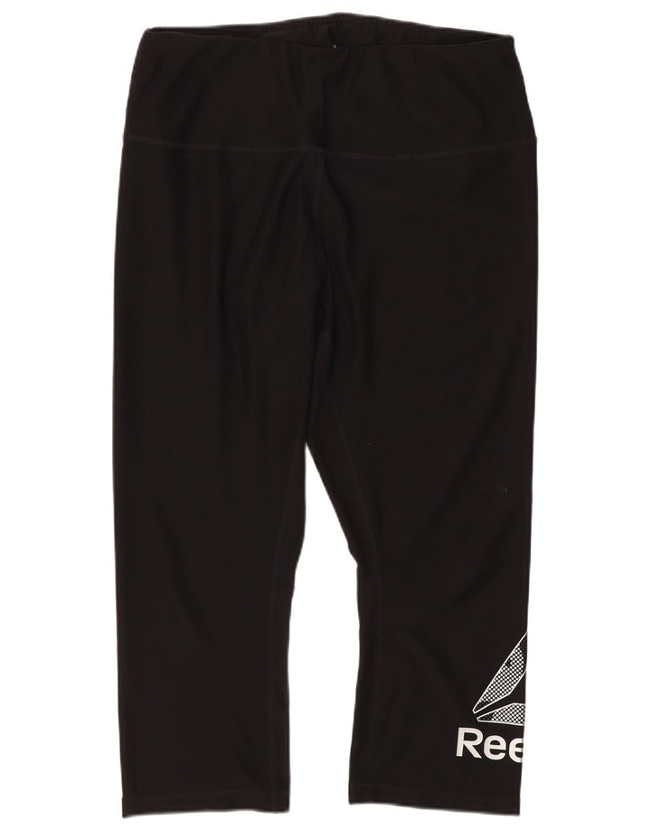 Leggings Reebok Graphic Capri Femininas UK 14 Grande Preto
