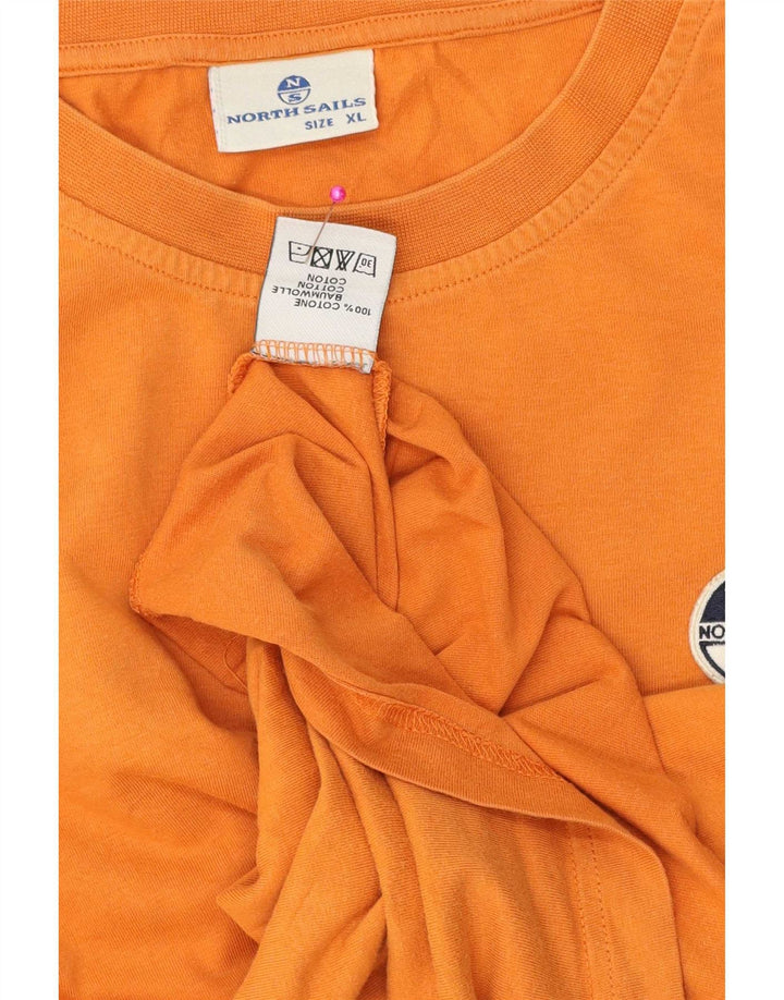 Top masculino North Sails manga comprida XL laranja algodão