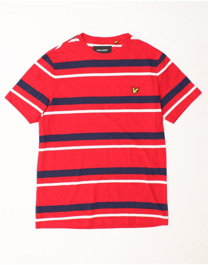 Camiseta masculina LYLE & SCOTT Top médio de algodão listrado vermelho