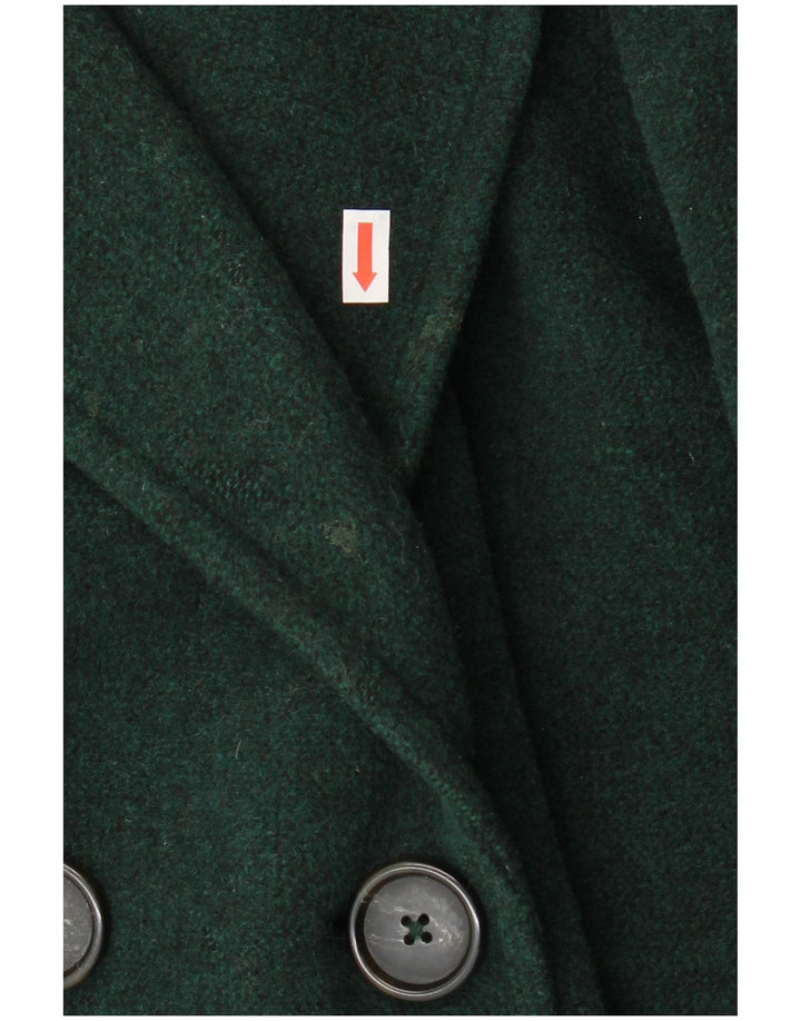 Casaco feminino Marks & Spencer com peito duplo Reino Unido 20 2XL lã verde