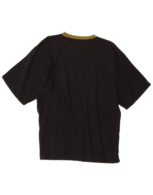 Camiseta gráfica masculina vintage grande viscose preta