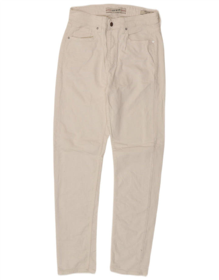 Calça jeans feminina GUESS com ajuste relaxado W29 L31 algodão branco