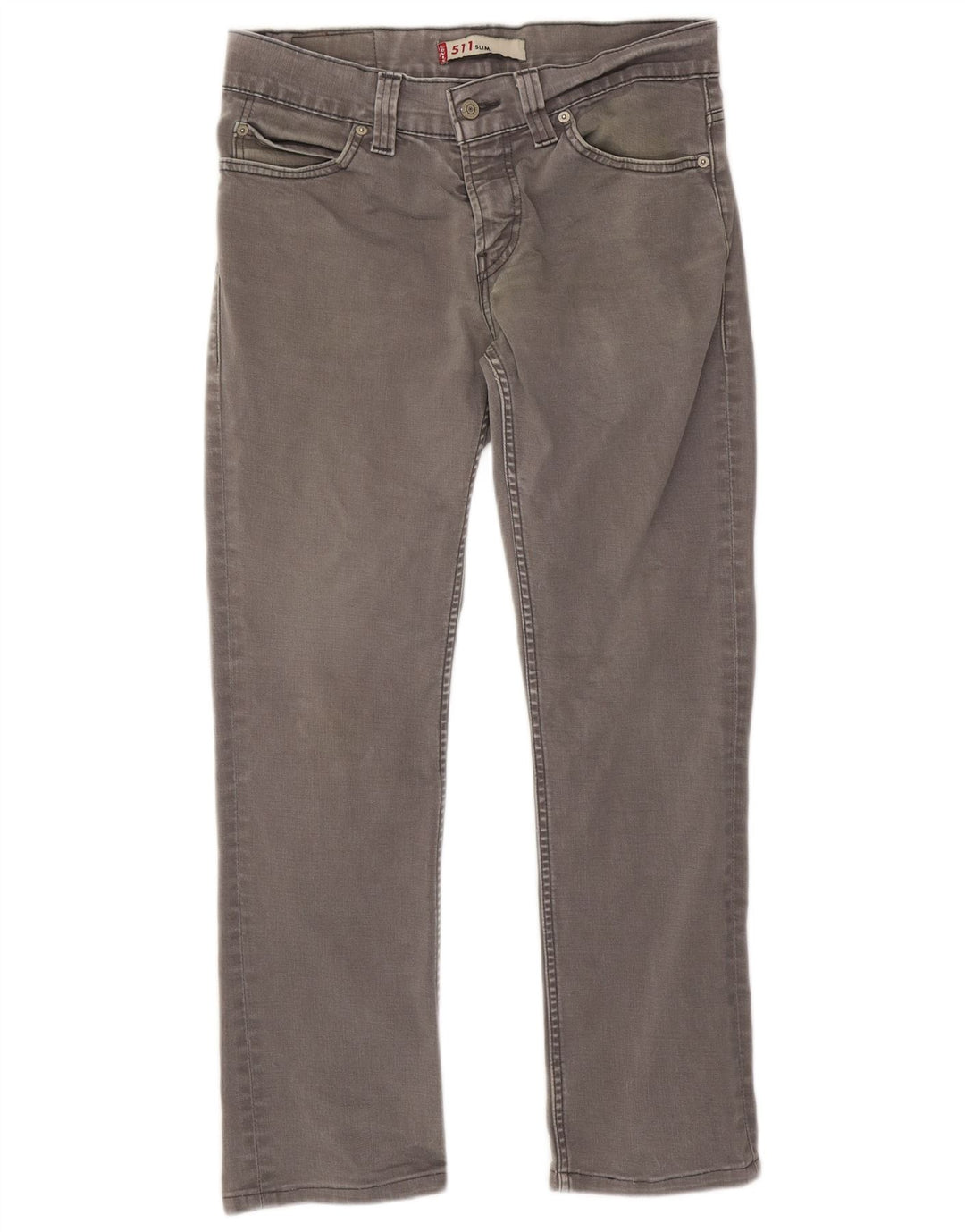 Calça jeans feminina Levi's 511 Slim W32 L28 cinza algodão