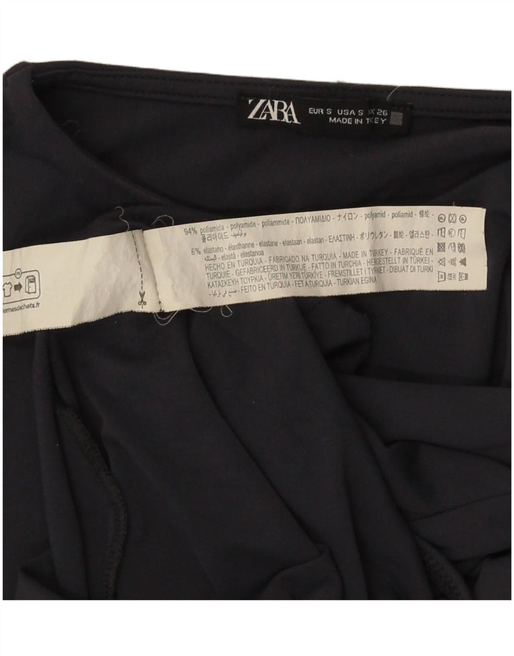 Macacão feminino de manga comprida Zara UK 8 pequeno azul marinho poliamida