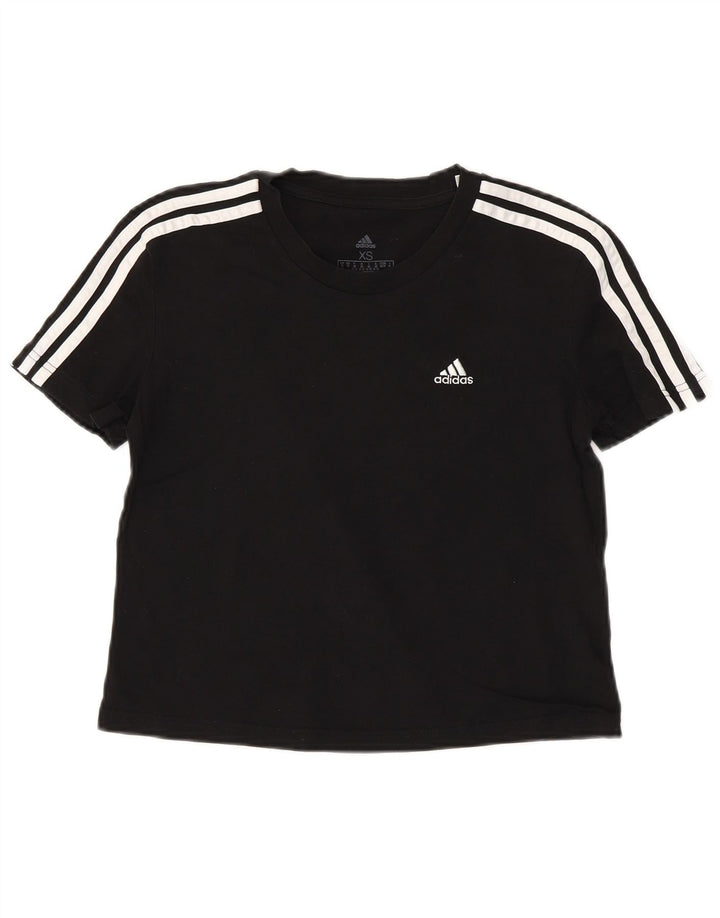 Camiseta Adidas Feminina Crop Top UK 4/6 XS Algodão Preto