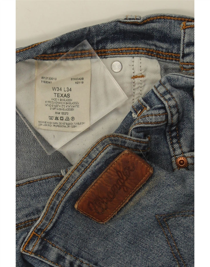Wrangler Masculino Texas Straight Jeans W34 L29 Azul Algodão