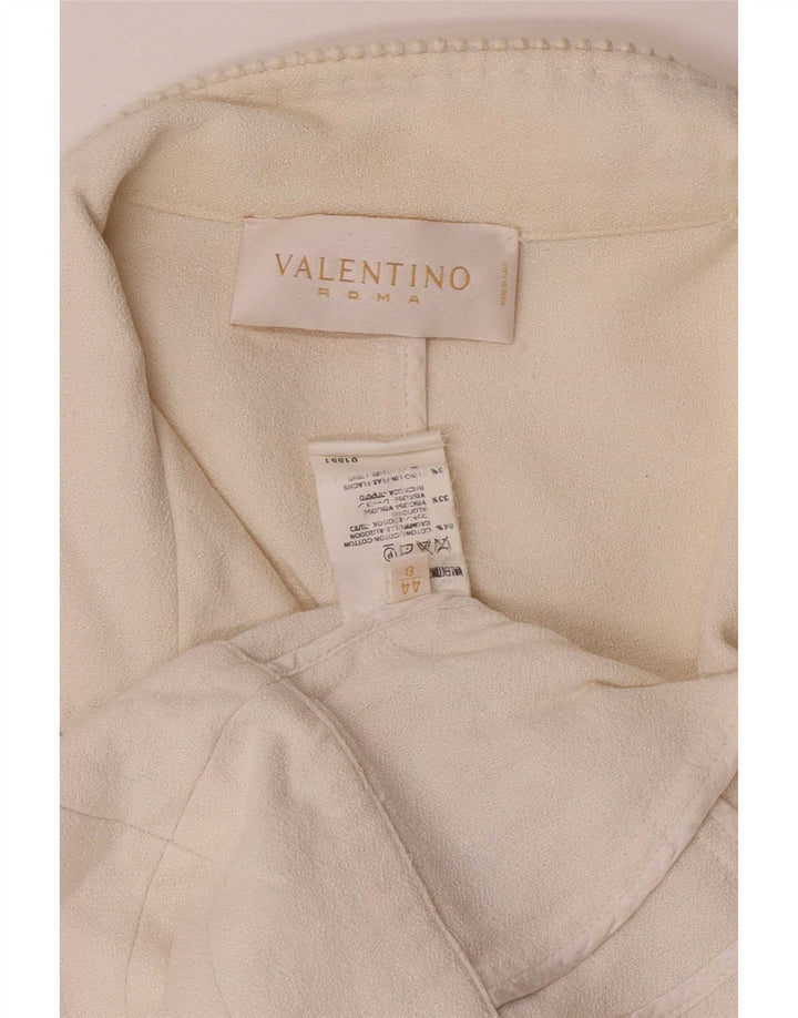 Jaqueta Blazer Feminina Valentino Crop 1 Botão IT 44 Médio Off White Algodão