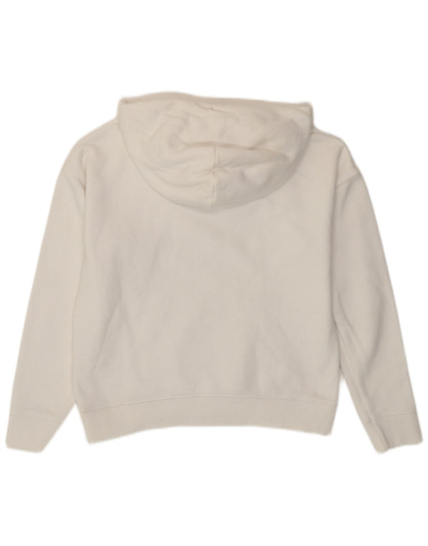 Tommy Hilfiger moletom com capuz oversized feminino Reino Unido 6 XS algodão branco