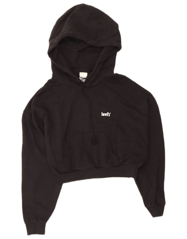 Suéter com capuz feminino Levi's UK 14 algodão preto médio