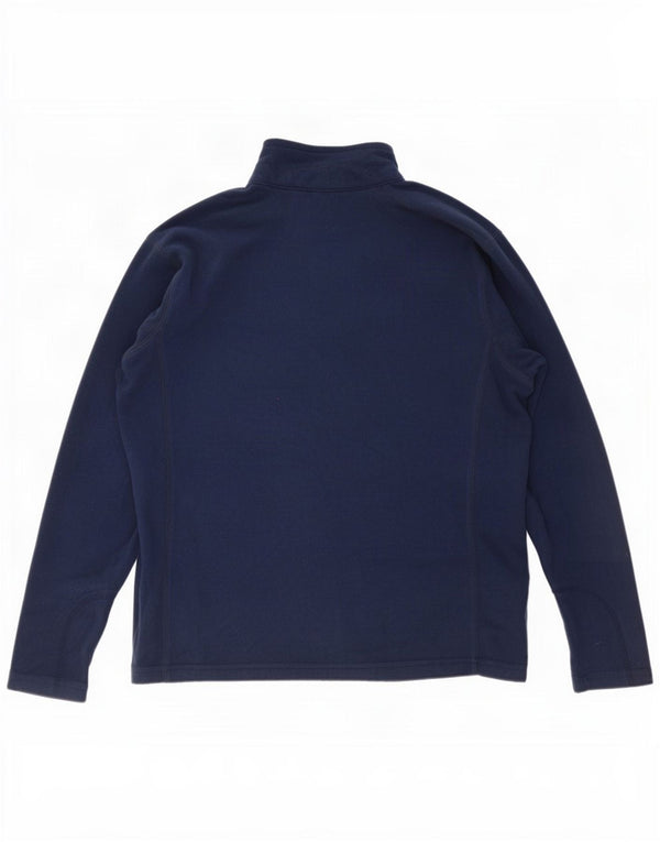 Suéter de lã Columbia masculino com zíper e gola grande azul marinho poliéster