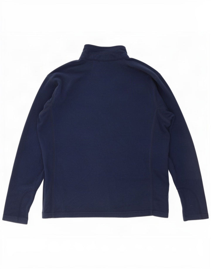 Suéter de lã Columbia masculino com zíper e gola grande azul marinho poliéster