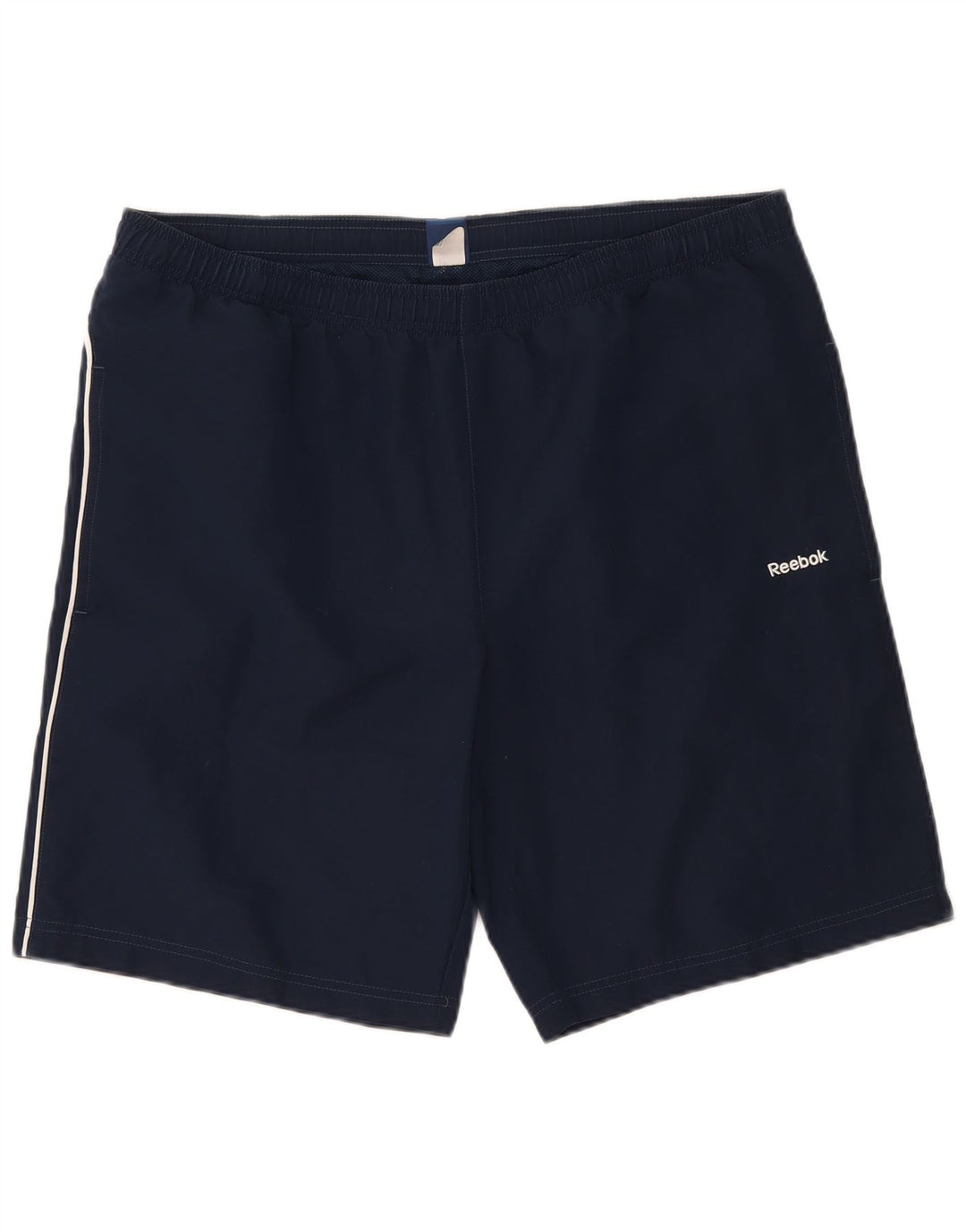 Shorts esportivos masculinos Reebok grande poliéster azul marinho