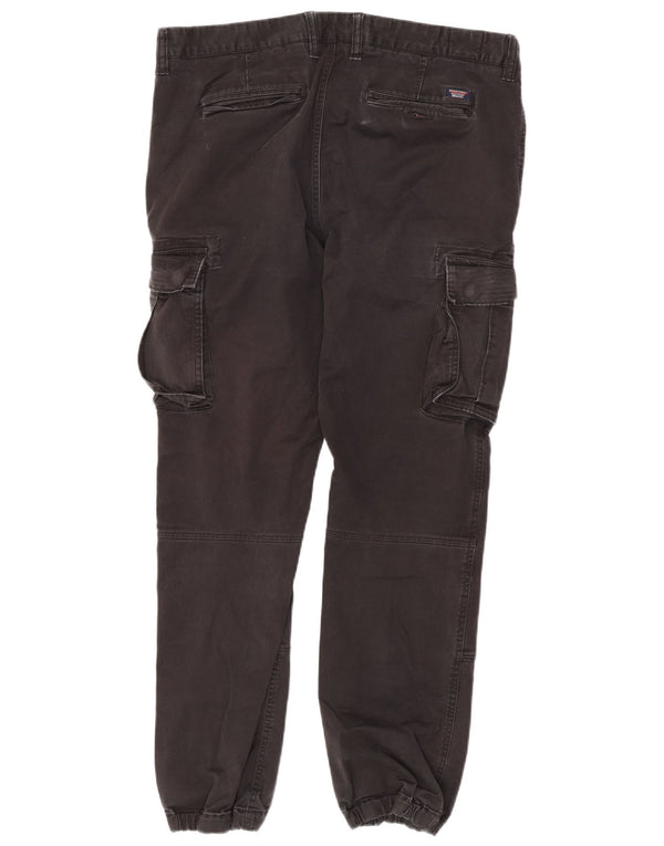 Superdry Mens Joggers Cargo Calças W36 L30 Algodão Preto