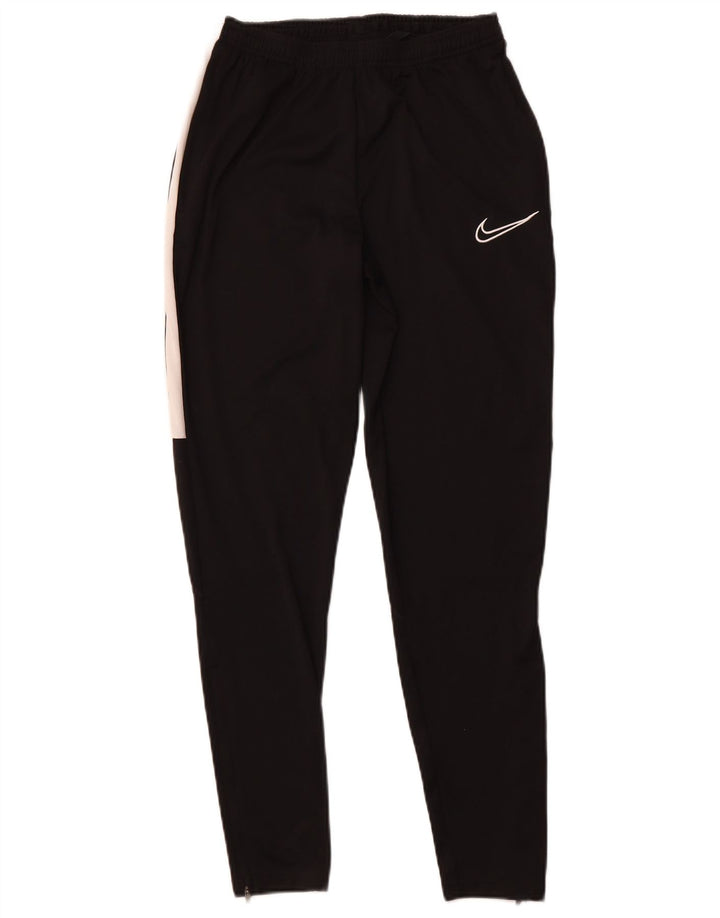 Calça de treino masculina NIKE Dri Fit pequena preta colorblock poliéster