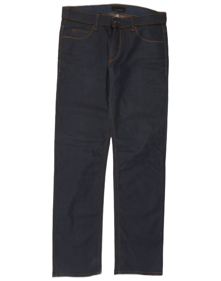 Zara Mens Straight Jeans EU 42 Grande W32 L32 Azul Marinho Algodão