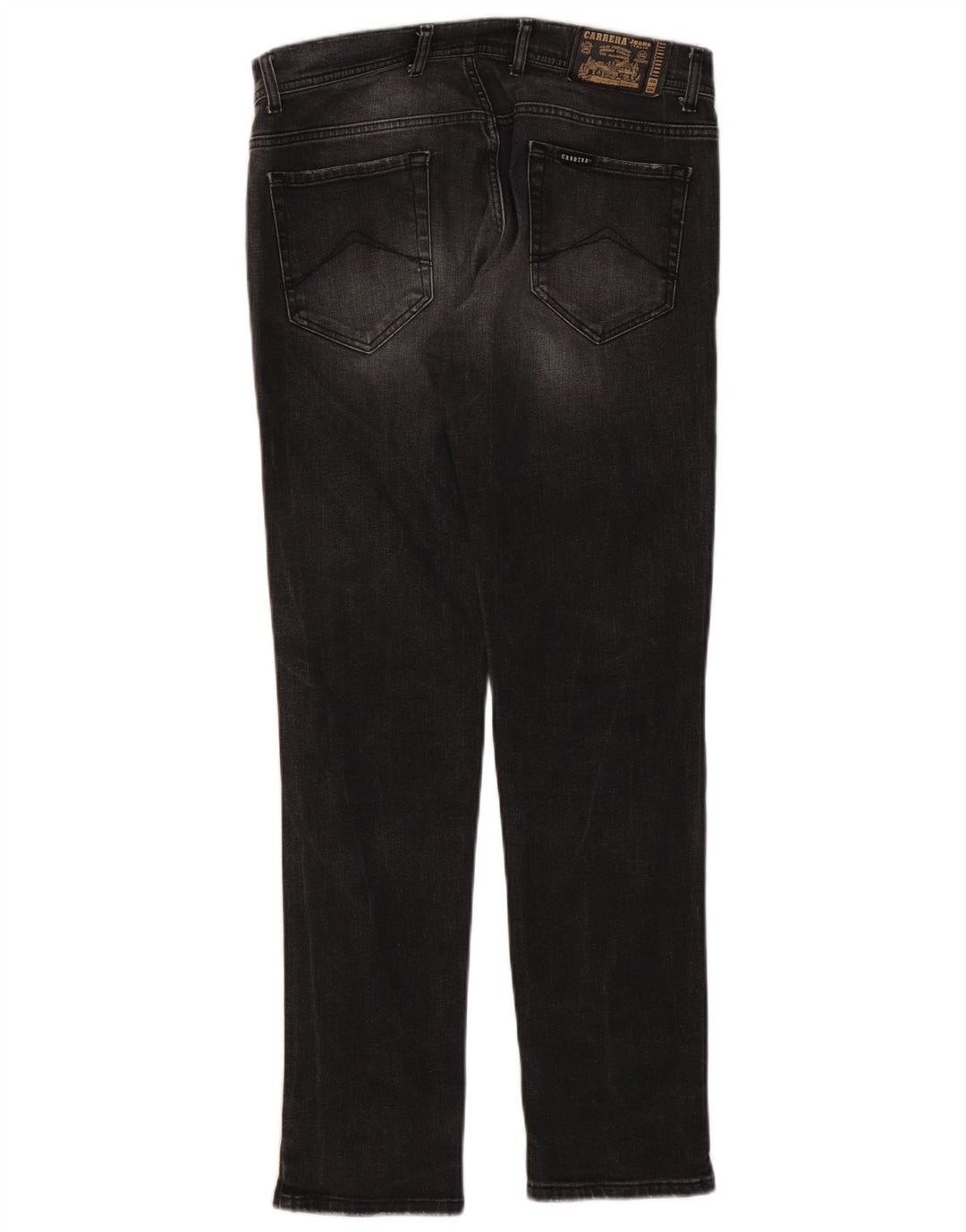 Carrera Mens 717 Distressed Slim Jeans W34 L32 Algodão Preto