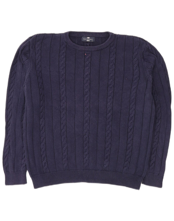 MARKS & SPENCER Mens Crew Neck Jumper Sweater Medium Navy Blue