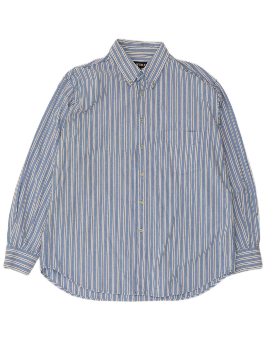 Camisa masculina Carrera XL listrada azul algodão