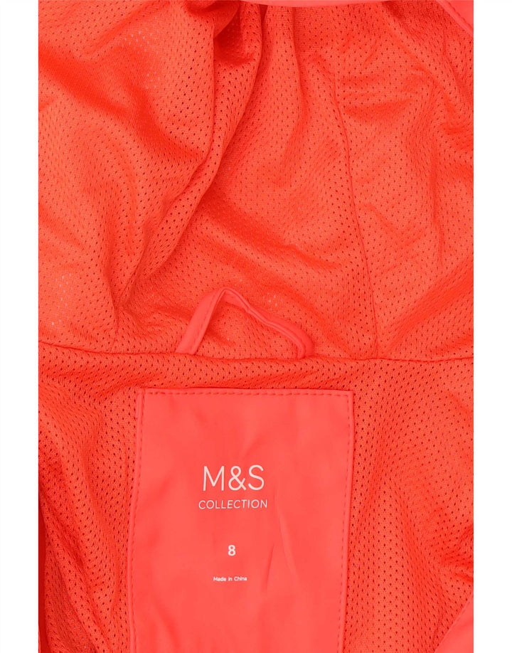 Jaqueta de chuva feminina com capuz grande Marks & Spencer Reino Unido 8 pequena laranja