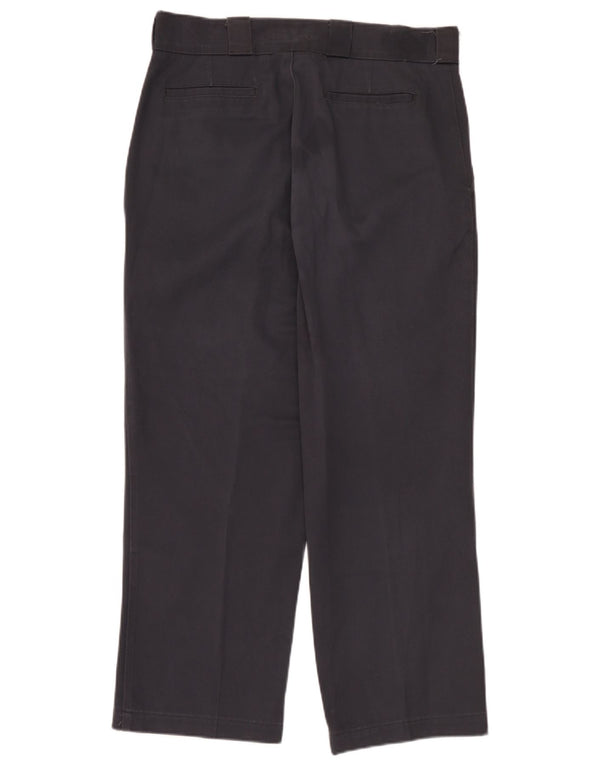 Zara Mens Straight Chino Calças EU 44 Grande W34 L28 Poliéster Cinza