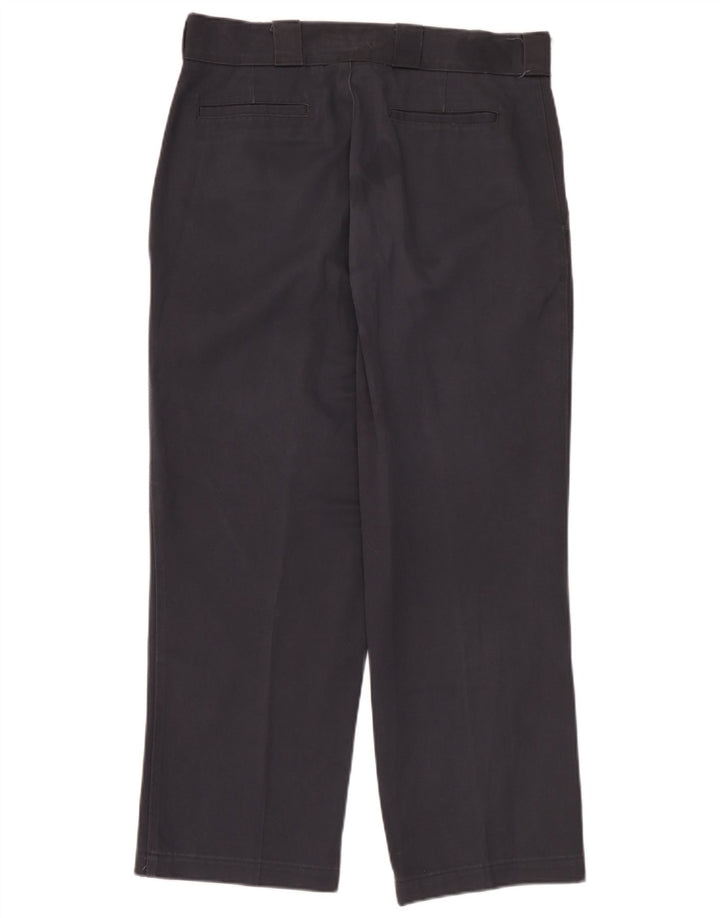 Zara Mens Straight Chino Calças EU 44 Grande W34 L28 Poliéster Cinza