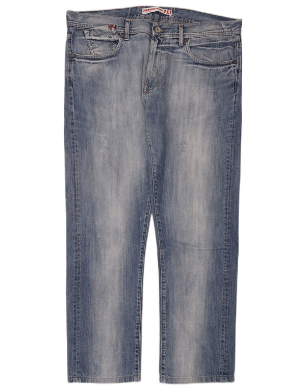 Carrera Mens Straight Jeans W36 L30 Azul Algodão