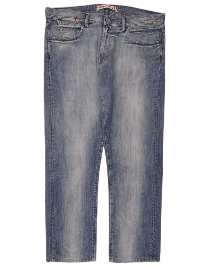 Carrera Mens Straight Jeans W36 L30 Azul Algodão