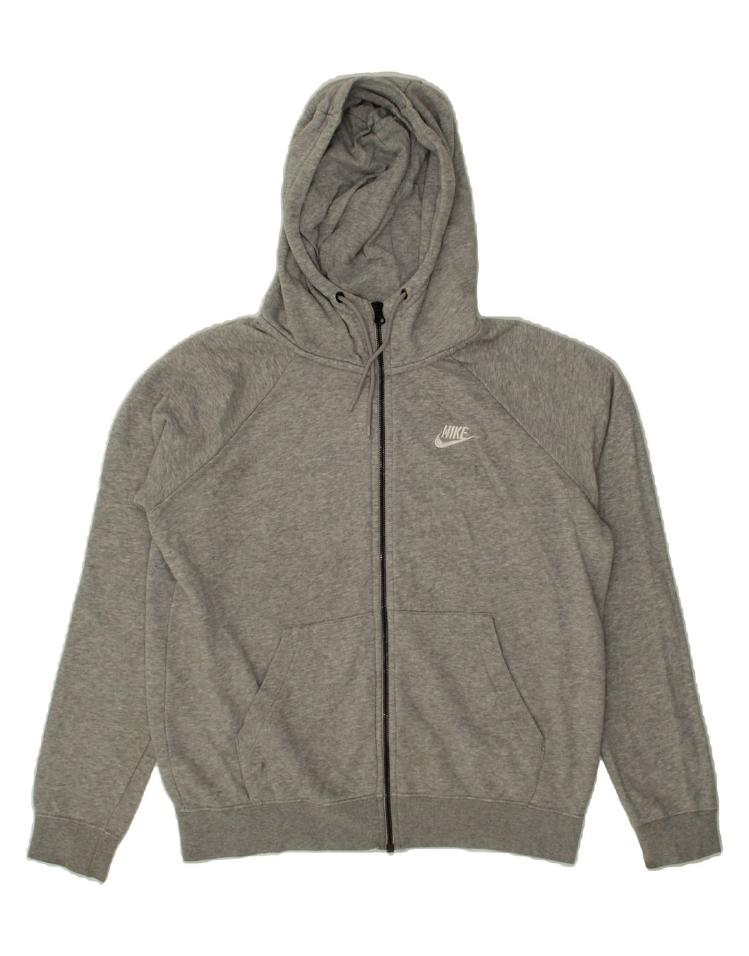 NIKE Womens Zip Hoodie Sweater UK 10 Small Grey Cotton Vintage Nike and Second-Hand Nike from Messina Hembry 