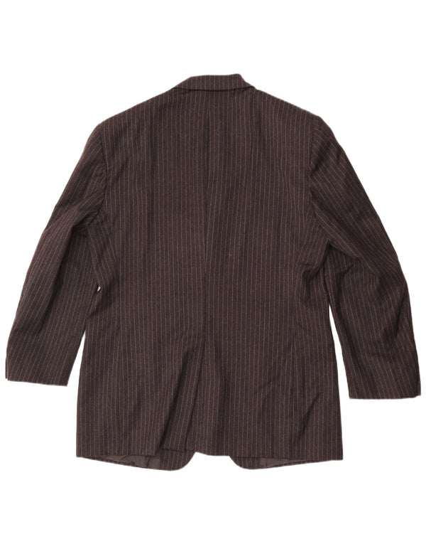 Jaqueta Blazer Masculina Cerruti 1881 com 3 Botões IT 52 XL Lã Listrada Cinza