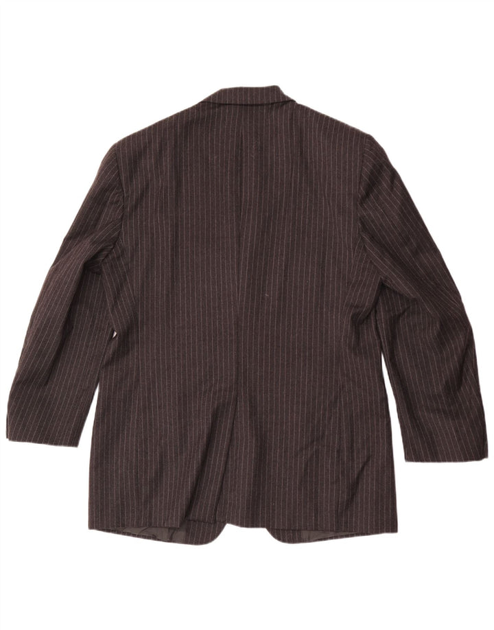 Jaqueta Blazer Masculina Cerruti 1881 com 3 Botões IT 52 XL Lã Listrada Cinza