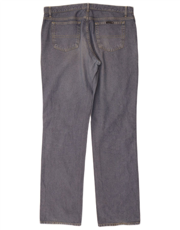 Trussardi Calça jeans reta masculina W38 L36 algodão azul