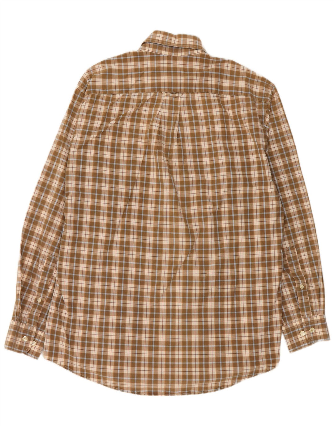 Camisa masculina GANT de algodão xadrez bege médio