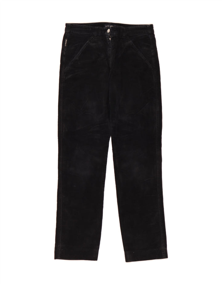 ARMANI Womens Straight Casual Trousers W28 L28 Black Cotton Vintage Armani and Second-Hand Armani from Messina Hembry 